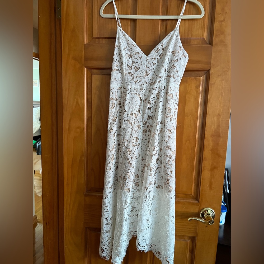 Lulus white lace dress for sale long size medium